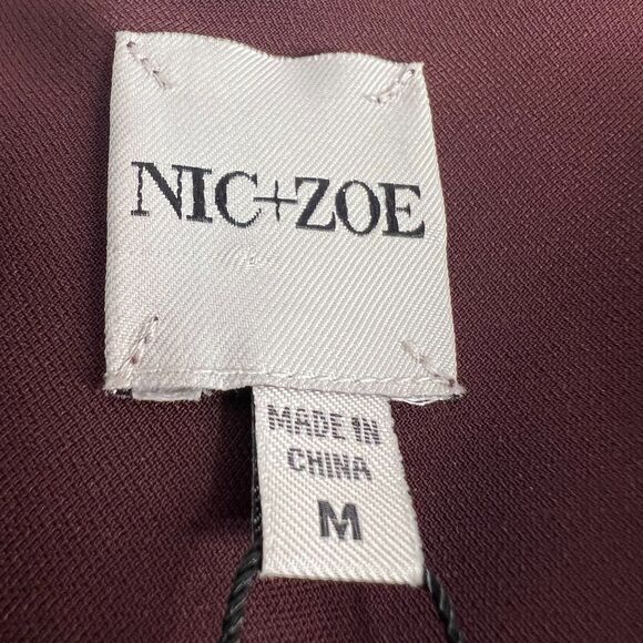 NIC+ZOE Sleeveless Blouse Womens Medium Winterberry Plum V-Neck Pullover Top - Picture 3 of 6